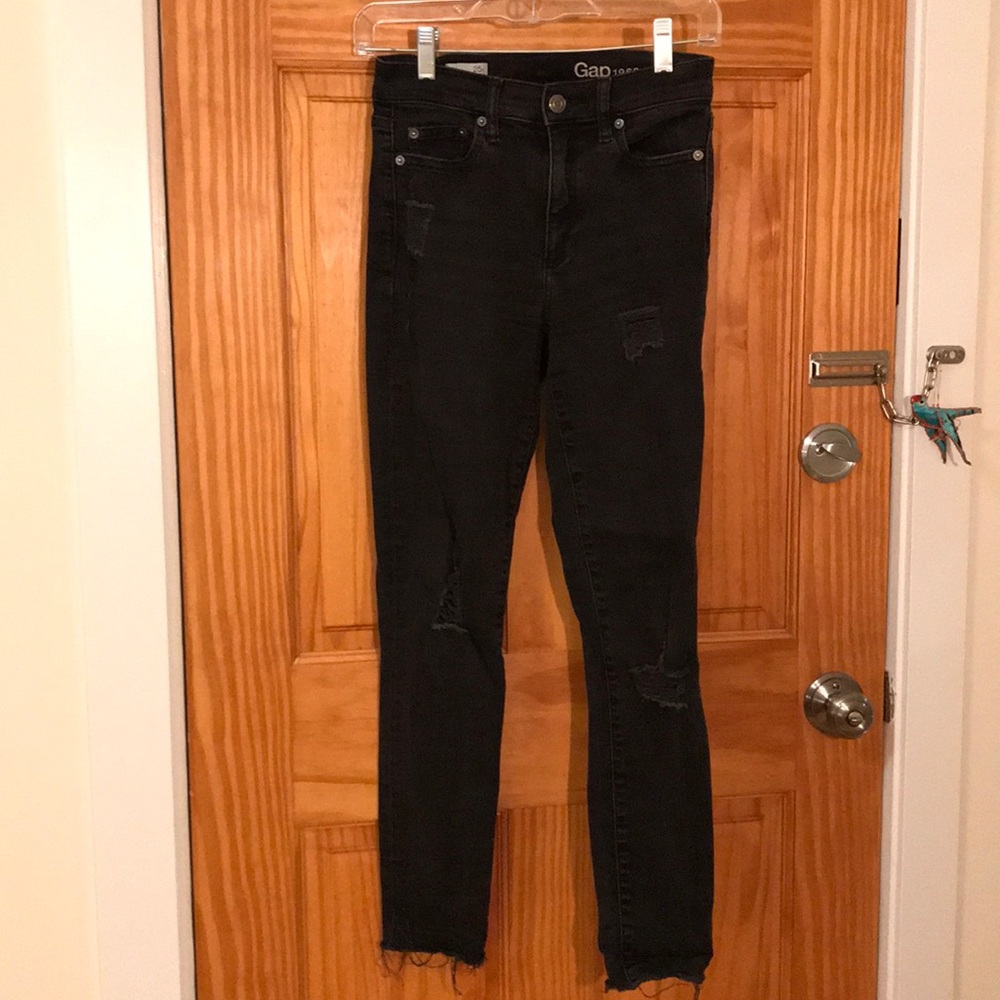 Gap High Rise Skinny Ripped Jeans